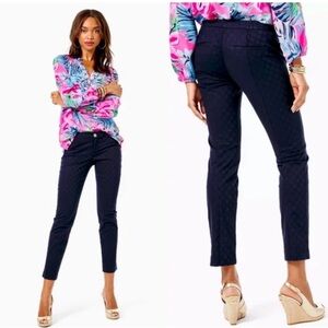 BNWT Lilly Pulitzer Sz 14 Kelly Skinny Ankle Pant - Midnight Navy
